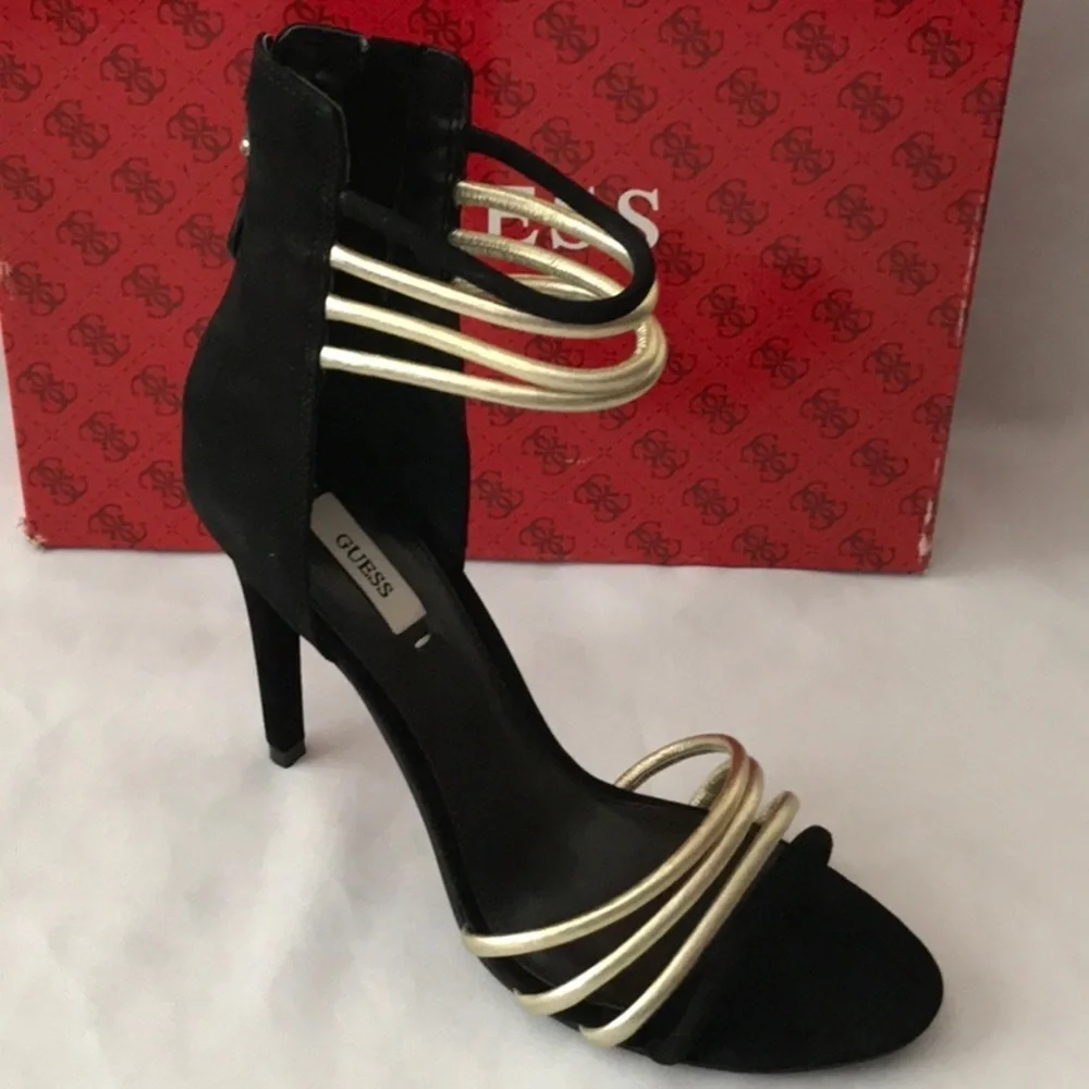 NEW GUESS Chanta - Blk Multi Suede Shoes SZ 9